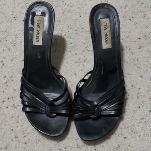 Black Strappy Sandal Open Toe Heels